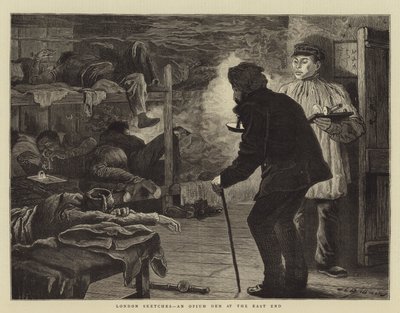 London Sketches, an Opium Den at the East End by John Charles Dollman